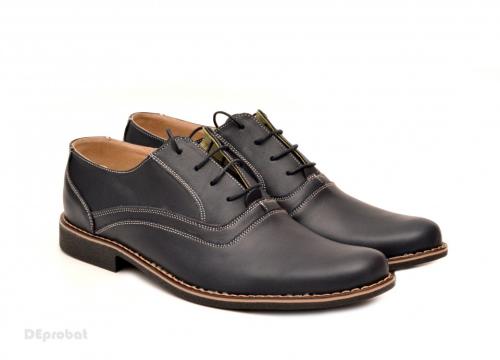 Pantofi barbati piele naturala bleumarin casual-eleganti