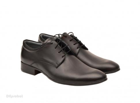 Pantofi barbati piele naturala negri casual-eleganti