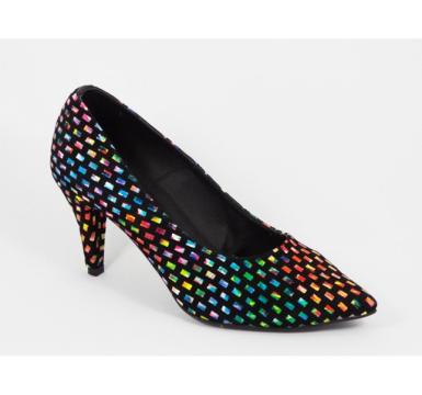 Pantofi stiletto multicolori dama eleganti din piele