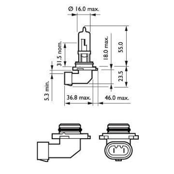 Bec far HB3 12V P20D 65W (cutie) Vision Philips