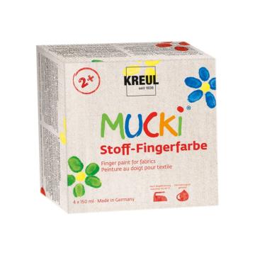 Joc Finger Paint pentru tesaturi Mucki, set 4 x 150 ml de la Sanito Distribution Srl