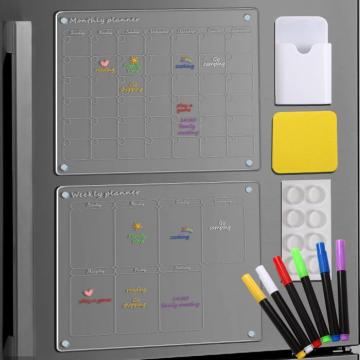 Calendar magnetic pentru frigider cu 6 markere si burete