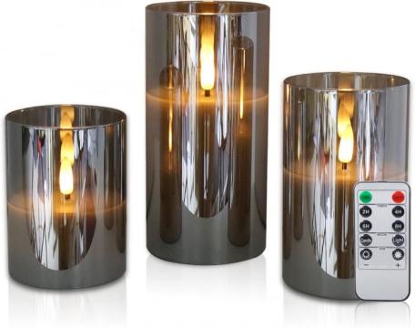 Lumanari decorative fumurii cu LED-uri si telecomanda