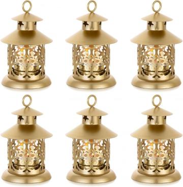 Sfesnice suporti metalici lumanari in stil rustic, set 6 buc
