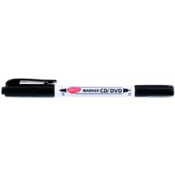 Marker CD/DVD doua capete Daco negru MK301