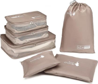 Organizatoare spatiu valize si bagaje - set 6 piese Kaki