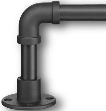 Tija de perdea in stil industrial, extensibila de 81-216 cm