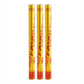 Set 3 lansatoare Confetti Party Popper cu folie aurie