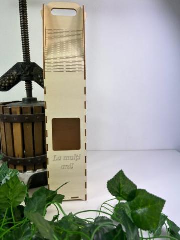 Cutie cadou pentru butelia de vin din placaj de plop 8 8 42
