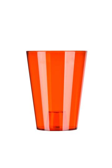 Ghiveci rotund orhidee plastic, rosu transparent, 12x16,5cm