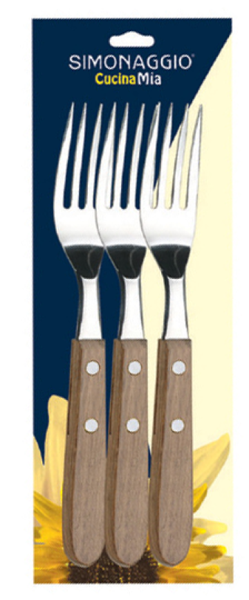 Furculita set 3 bucati Simonaggio Cucina Mia cu maner lemn