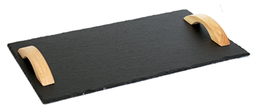Platou din ardezie cu manere lemn Raki 30x40xh0,5cm