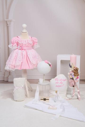 Set botez Heidi Roz + Trusou + Lumanare de la Andreeatex