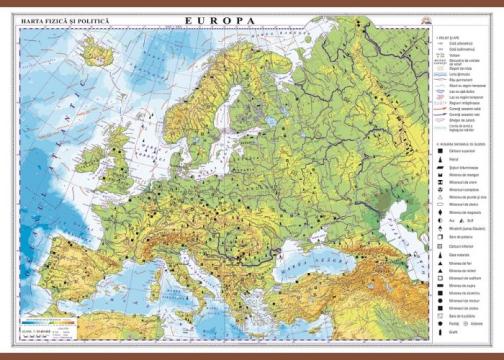 Harta fizica si politica Europa (1400x1000 mm)