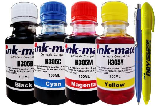 Set flacone cerneala Ink-Mate compatibil HP305, 1x100ml 3YM6