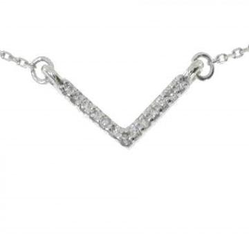 Colier din aur alb de14K cu diamante de 0.03 carate