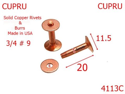 Capse 4113c/rivets & burrs # 9-20 mm 4 cupru de la Metalo Plast Niculae & Co S.n.c.