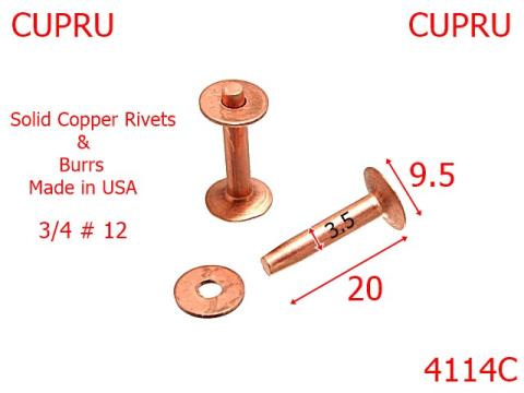 Capse 4114c/rivets & burrs # 12-20 mm - 3.5 cupru