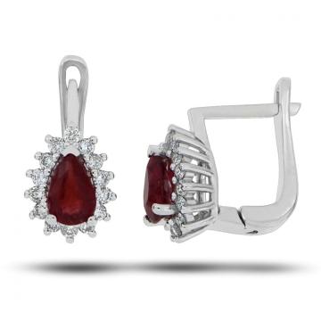 Cercei din aur alb de 14K cu diamante de 0.38 carate de la Sandra Ferretti Srl