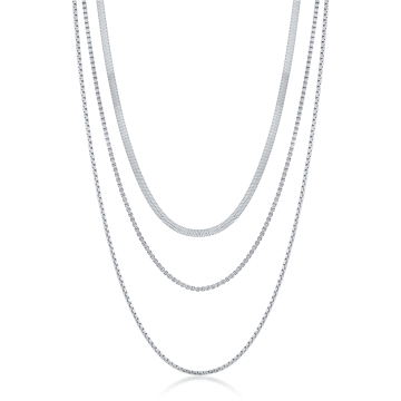 Colier din argint 925 multilant placat cu rodiu