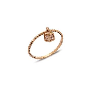 Inel Ambra aur roz 14K
