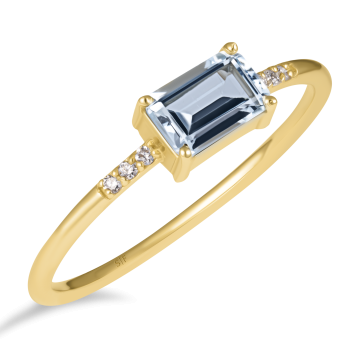 Inel din aur galben de 14K cu diamante de 0.03 carate