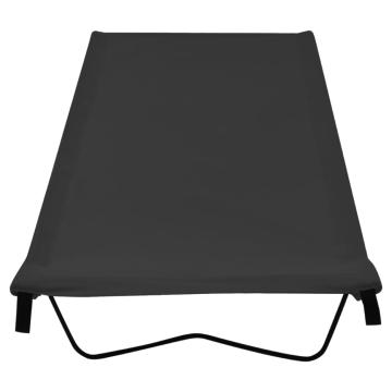 Pat de camping, negru, 180x60x19 cm, tesatura Ox