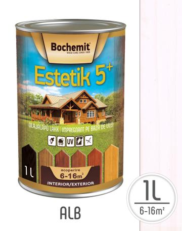 Lazura lemn Bochemit Estetik Clasic 1L, alb, protectie UV de la Deposib Expert Srl