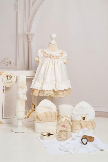 Set Iris + trusou + lumanare - ivoire de la Andreeatex