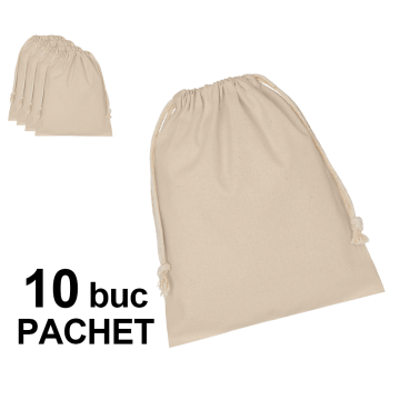 Saculet bumbac natur 10 x 14 cm, 10 bucati de la Best Media Style Srl