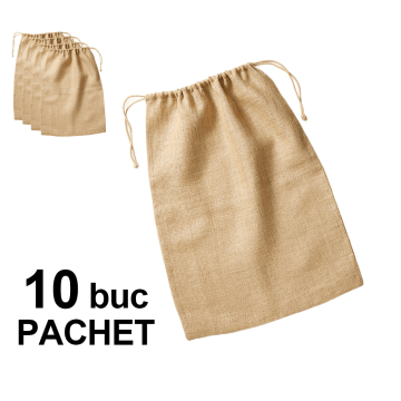 Saculet iuta natur 15 x 20 cm, 10 bucati de la Best Media Style Srl