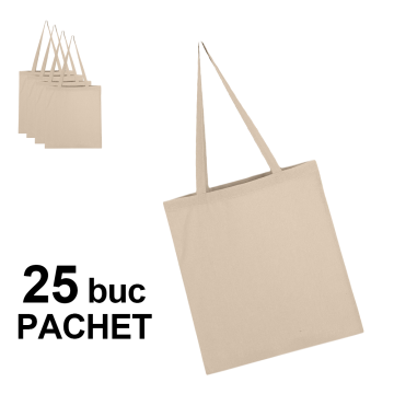 Sacosa bumbac 37 x 41 cm, natur, 25 bucati de la Best Media Style Srl