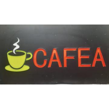 Reclama luminoasa panou - neon LED interior mesaj Cafea