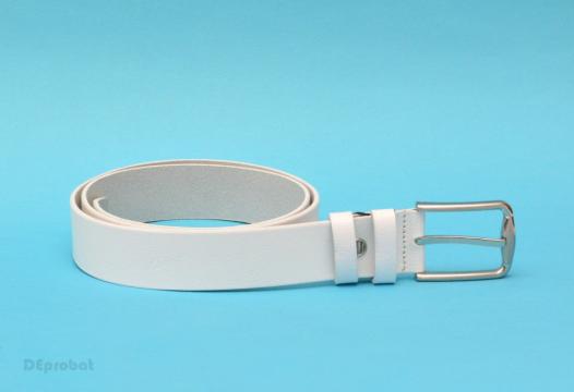 Curea piele naturala casual-eleganta alba (latime 3 cm) de la Deprobat.ro