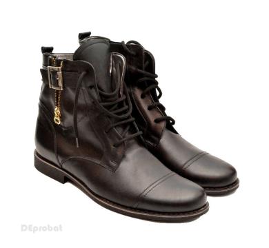 Ghete barbati piele naturala negre casual-elegante cu siret de la Deprobat.ro