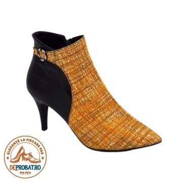 Ghete de dama office din piele naturala - toc 7.5cm