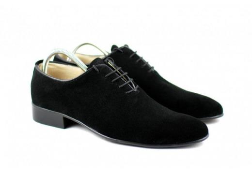 Pantofi barbati din piele naturala velur neagra