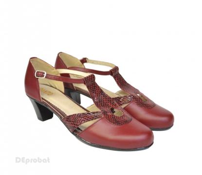 Pantofi grena dama eleganti din piele naturala P389 de la Deprobat.ro