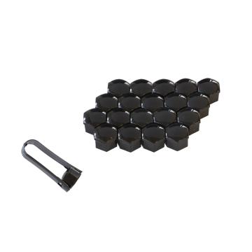 Capac prezoane 17 mm negru set 20 buc + cleste