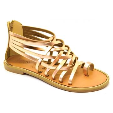 Sandale piele Romina aurii de la Ana Shoes Factory Srl