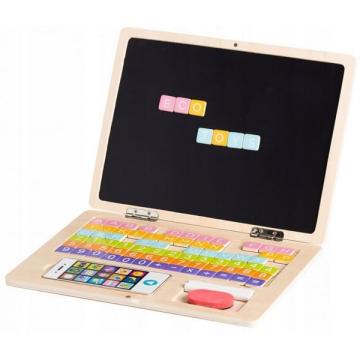 Jucarie laptop educational din lemn G068 Ecotoys