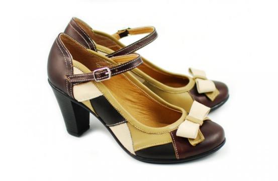 Pantofi dama eleganti din piele naturala cu toc de 7 cm