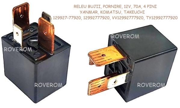 Releu bujii, pornire Yanmar, Komatsu, Takeuchi, 12V, 70A