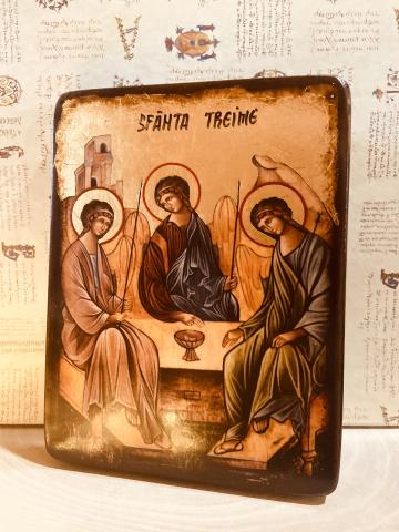 Icoana foita aur Sfanta Treime 18cm