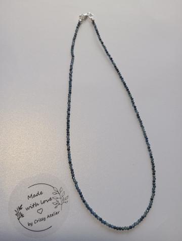 Colier din margele de Safir 2 mm si argint de la Crissy Atelier Srl
