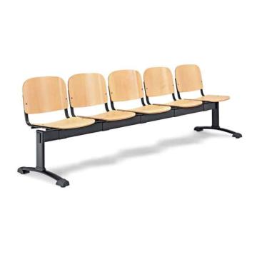Banca de asteptare 5 locuri lemn cadru negru de la European Med Prod