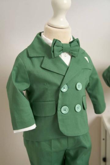 Costum botez Zefir - verde de la Andreeatex