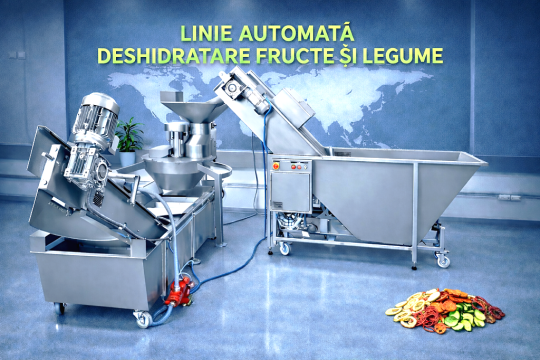 Linie/utilaje deshidratare uscare fructe productie chipsuri