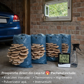 Kit complet cultivare ciuperci Pleurotus de la Labreccia Srl