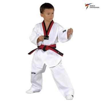 Dobok taekwondo Kwon guler rosu/negru